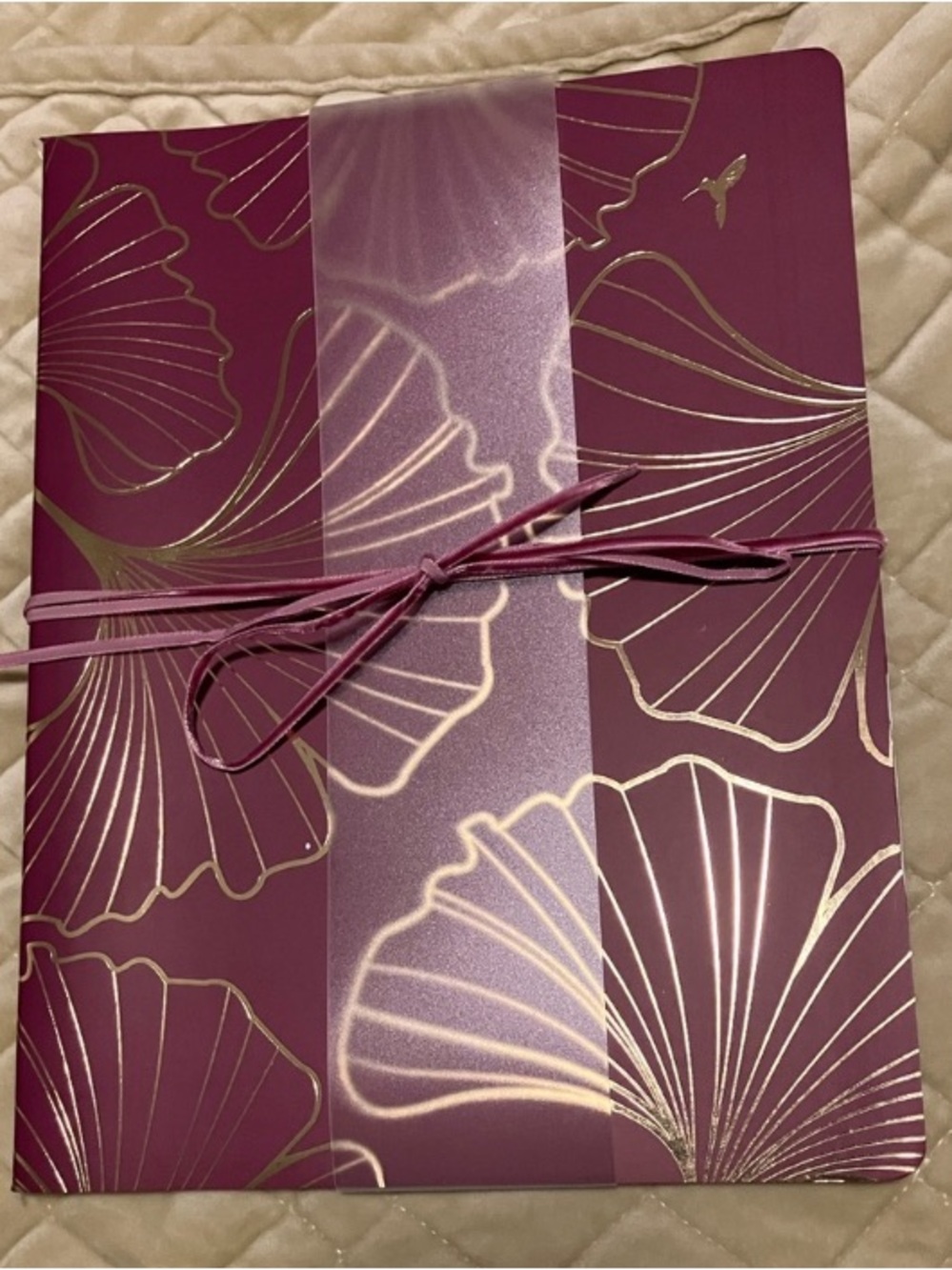 Papyrus Gold and Pink Floral Notebook